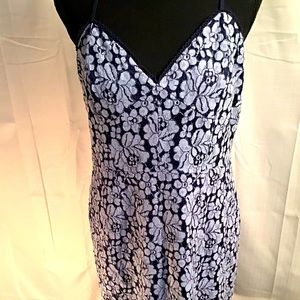Blue Flower Knit Dress-Size 12